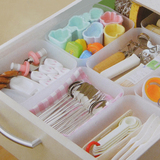 日本进口抽屉收纳盒橱柜收纳格厨房餐具收纳盒 塑料分隔收纳盒