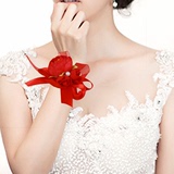 菲寻 结婚庆用品新娘手腕花 韩式婚礼仿真胸花 布艺伴娘姐妹手花