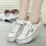 糖果色白色帆布鞋女士学生平跟布鞋女鞋子韩版休闲鞋2016新款球鞋