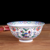 景德镇沁玉陶瓷仿古陶瓷碗 骨瓷面碗中式米饭碗 反口碗微波炉适用