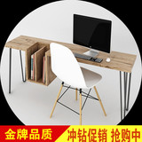 厂家直销美式复古办公桌北欧简约实木书桌简约现代家居电脑桌书架