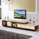 新红阳 大理石电视柜创意加长伸缩电视柜简约现代个性环保烤漆
