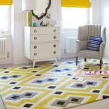 简约宜家风格 菱形格子地毯地垫 客厅茶几地毯卧室床边地毯 定制