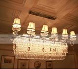 欧式客厅高档吊灯别墅餐厅卧室奢华水晶灯欧式布艺长形水晶吊灯