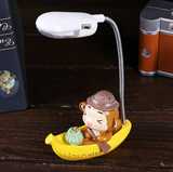 香蕉猴迷你小台灯 创意树脂LED小夜灯卡通学生护眼灯可爱桌面摆件