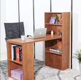 简易电脑桌台式家用办公桌板式书桌子书架组合写字台简约现代转角