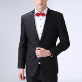 D519一套的价格 品牌剪标男装西装套装 修身纯色男士西服套装