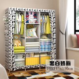时尚韩式单人组装折叠布衣柜钢管加固加粗防尘衣橱女生宿舍储物柜