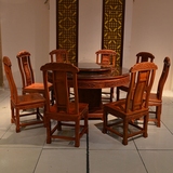 红木餐桌圆桌1.38米中式仿古缅甸花梨家具缅甸花梨木大果紫檀餐桌