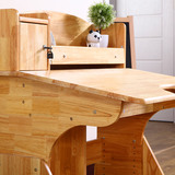 写字桌子儿童学习桌椅套装实木可升降 小学生护童木质书桌橡胶木