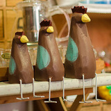 北欧套三鸡动物木质摆件手工艺品 创意礼品家居装饰品店铺咖啡厅