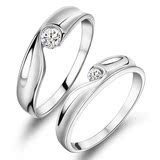 专柜正品钻石戒指 PT950铂金钻戒 情侣对戒 男女一对结婚爱心戒指