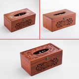 热卖木质纸巾盒高档雕刻实木制抽纸盒抽纸筒餐巾盒红木定制logo