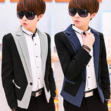 韩版英伦青少年春秋夏季小西装男士修身西服学生潮流褂子休闲外套