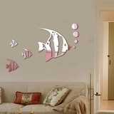 水晶亚克力立体镜面套装卡通气泡鱼儿童房立体镜面环保墙贴纸贴画