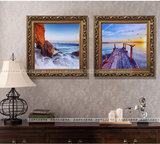 现代客厅沙发背景墙装饰画卧室书房餐厅走廊玄关有框艺术挂画海景