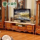亿森堡家具 欧式电视柜 美式大理石面电视柜 实木雕花酒柜组合