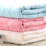 外贸 柔软全棉单人提花纯棉毛巾被 毛巾毯 盖毯 空调毯