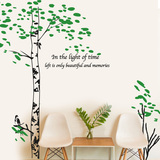 大型墙贴纸贴画办公室书房客厅沙发背景墙壁装饰大树古树树叶绿叶