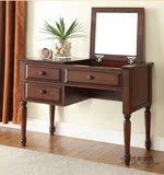 美式乡村实木梳妆台法式新古典梳妆桌简约欧式卧室家具原木色定制