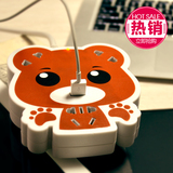 恒田创意USB插座 卡通小熊USB手机充电电源接线板插排插线板 包邮
