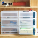 伸和 日本进口A4文件桌面密封单层透明抽屉式收纳箱塑料盒柜子