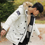 韩国代购新款男装外套东大门正品冬季潮英伦加厚中长款棉大衣棉服