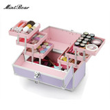 MintBear专业化妆箱 纹绣工具箱 大容量多层折叠手提 美甲工具箱
