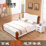 实木床1.8米 简约中式水曲柳床1.5米 厚重款双人床婚床储物高箱床