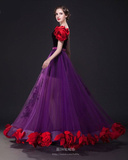 2015冬季新款主题婚纱室内景紫色礼服时尚情侣写真艺术照服装C20