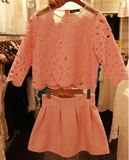 【现货】2015韩国东大门代购春夏新款连衣裙套装小香风 套装