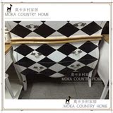 特价实木黑白菱形餐边柜 欧式新古典玄关储物装饰柜子 茶水备餐桌