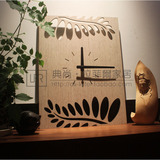 现代简约创意挂钟艺术长方形客厅卧室静音时钟木制墙壁钟装饰钟表