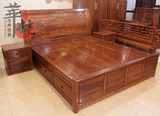 红木古典家具刺猬紫檀花梨木独板1.8米明式大床双人结婚床