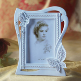 欧式白色相框摆台6寸相架婚礼照片框送闺蜜生日结婚礼物 创意蝴蝶