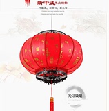 中式福字羊皮吊灯大气阳台茶楼大厅走廊复古灯红色喜庆过年灯笼