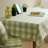布波 包邮 小清新加厚棉麻绿格子纯色桌布 台布 餐桌布椅垫茶几布