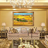 欧式美油画纯手绘客厅别墅玄关壁炉装饰画印象梵高画丰收正品FG51