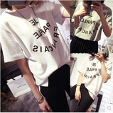 2016春夏季女衣服新品韩版新款字母宽松百搭短袖学生T恤潮