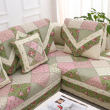 夏季全棉布艺防滑沙发垫田园绿色四季坐垫简约现代欧式沙发巾套罩
