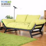 创意简约地中海田园风格休闲沙发 小户型实木布艺沙发床客厅卧室