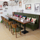 批发奶茶店甜品店咖啡厅桌椅 靠墙卡座沙发 北欧西餐厅餐桌椅组合