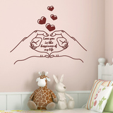 手指心形墙贴纸爱心爱情创意贴画卧室房间婚房床头温馨墙壁装饰品