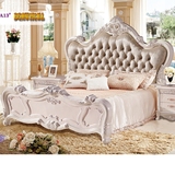 欧式床1.8米双人床布床法式床雕花婚床田园公主布艺大床英辉家具