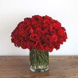 胡须先生99朵玫红玫瑰花束同城鲜花礼盒速递北京杭州上海送女友