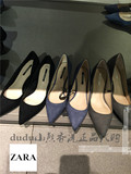 香港正品代购ZARA新款浅口金属装饰低跟鞋尖头单鞋女鞋2220/101