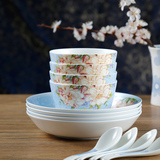 高档中式骨瓷家用餐具套装 碗盘碗碟组合欧式花卉陶瓷器婚庆礼品