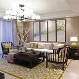 现代新中式古典美式地毯客厅茶几地毯卧室床边样板间手工地毯定制