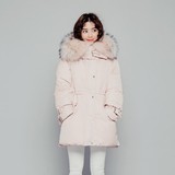 韩国东大门代购正品冬季羽绒服女中长款加厚修身连帽大毛领外套