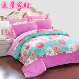 韩版法莱绒四件套 加厚法兰绒珊瑚绒全棉被套床裙床单1.5米1.8m床
